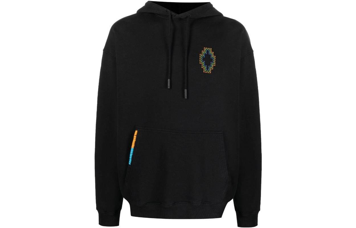 Marcelo Burlon SS23 Patterned Print Hoodie Navy Blue Pullover CMBB007S19630044-1088