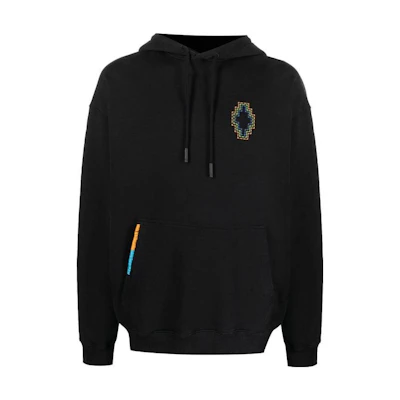 Marcelo Burlon SS23 Patterned Print Hoodie Navy Blue Pullover CMBB007S19630044-1088