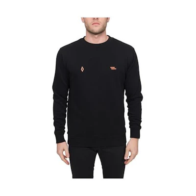 Marcelo Burlon SS23 Plain Black Crewneck Long Sleeve Sweatshirt Men CMHE026F20KNI001-1001