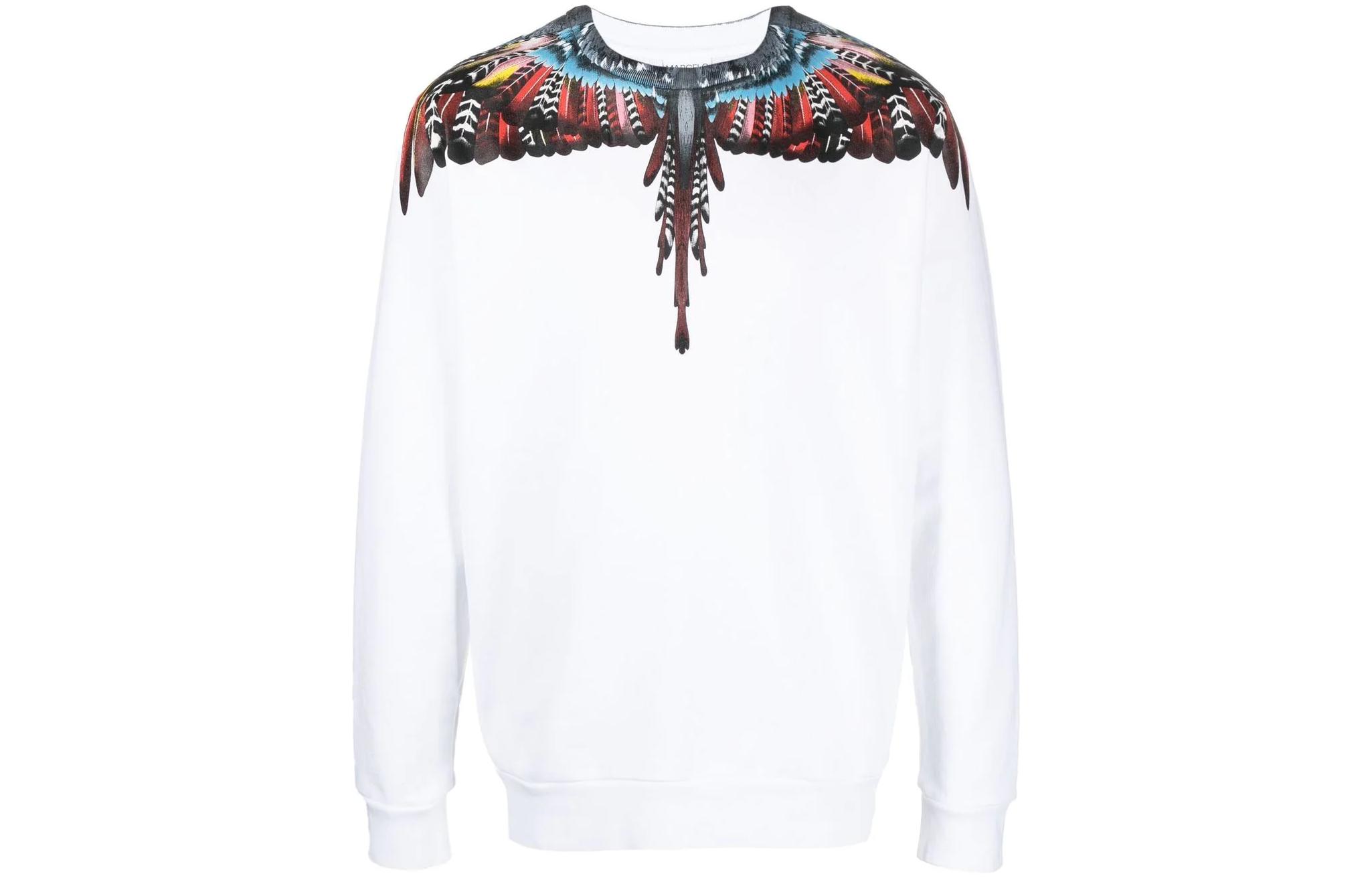 Marcelo Burlon SS23 White Wings Print Pullover Hoodie Long Sleeve CMBB007S23FLE0010120