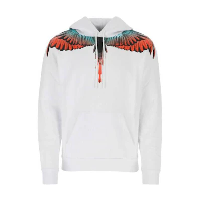 Marcelo Burlon SS23 Wings Barcode Eagle Print Zip Hoodie Unisex Black CMBE002F185060631088