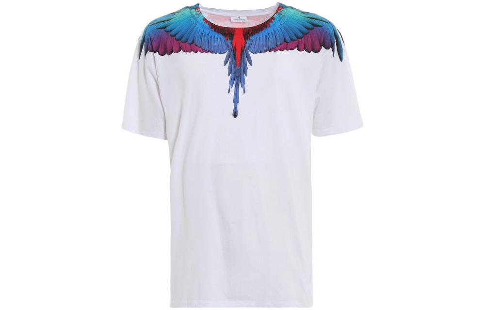 Order Marcelo Burlon SS23 翼形印花白色圓領短袖T恤 CMAA018F180010620188