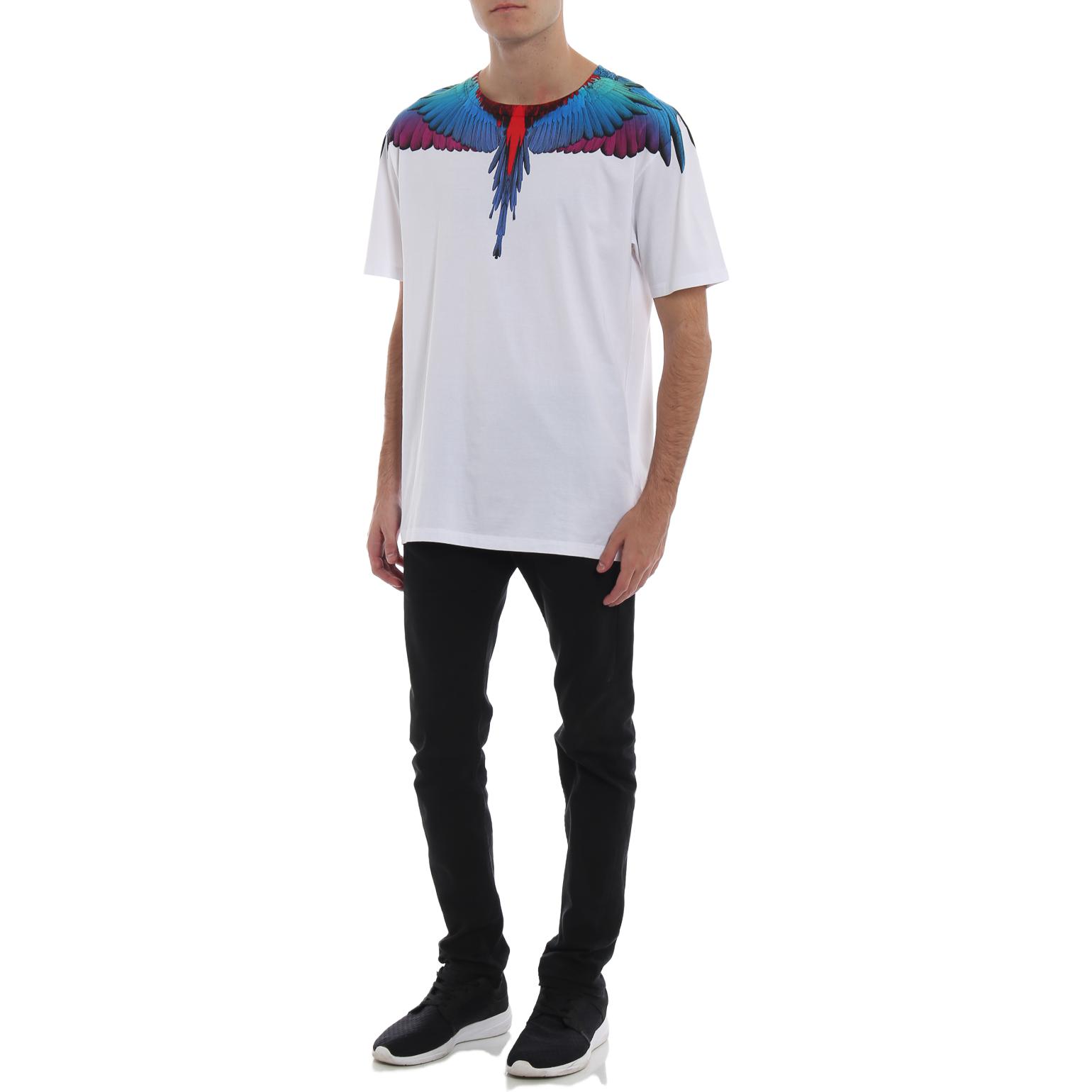 Lookbook Marcelo Burlon SS23 翼形印花白色圓領短袖T恤 CMAA018F180010620188