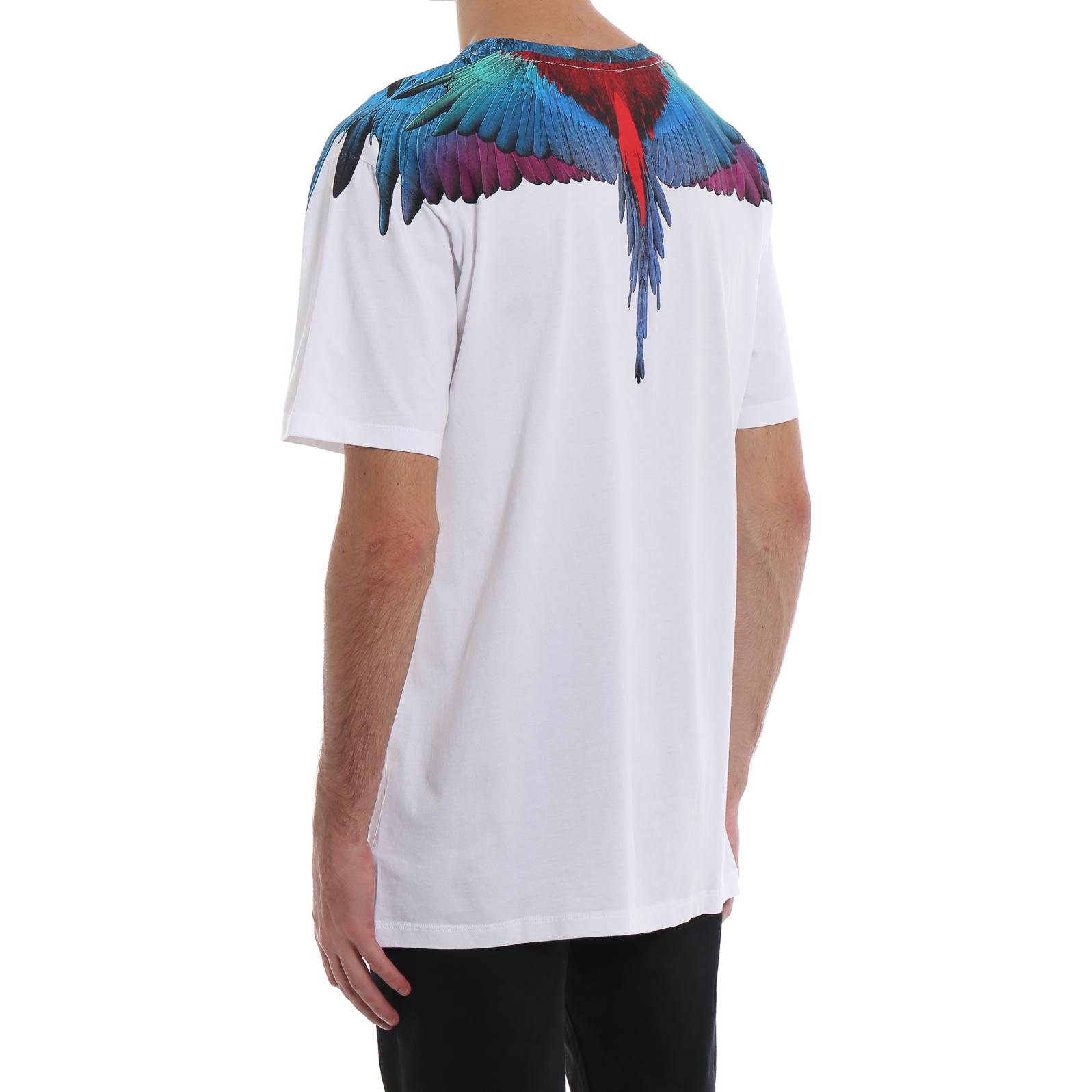 Purchase Marcelo Burlon SS23 翼形印花白色圓領短袖T恤 CMAA018F180010620188