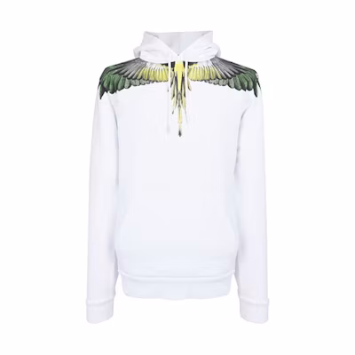 Marcelo Burlon White Hoodie with Wolf Print Design CMBB007F21FLE0110109
