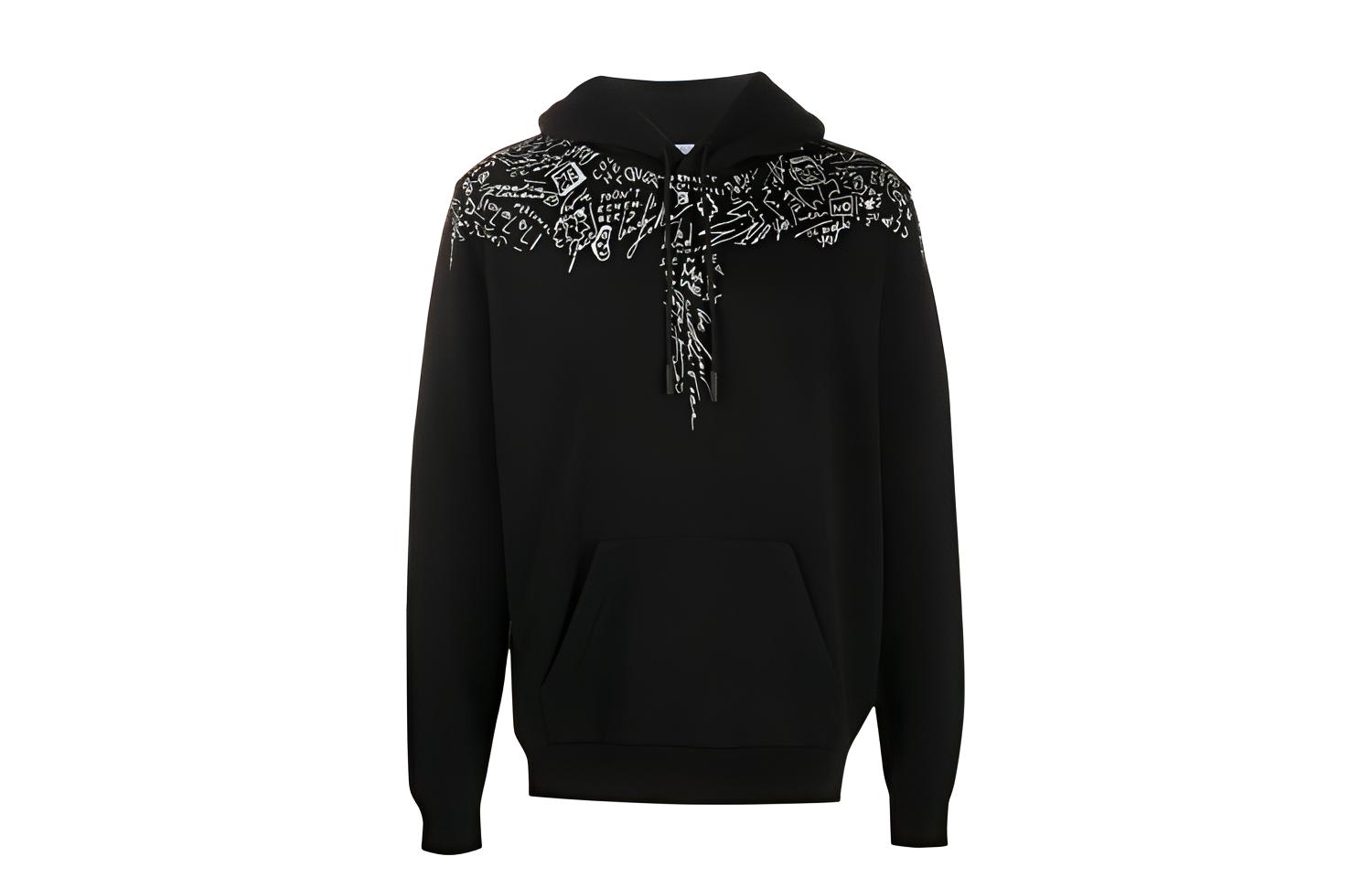 Marcelo Burlon Wing Letters Long Sleeve Hoodie Men’s Black. CMBB007E20FLE0031001