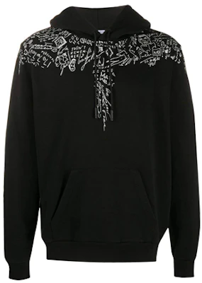 Hoodie Lengan Panjang Hitam Lelaki Marcelo Burlon Wing Letters. CMBB007E20FLE0031001 Order Hoodie Lengan Panjang Hitam Lelaki Marcelo Burlon Wing Letters. CMBB007E20FLE0031001