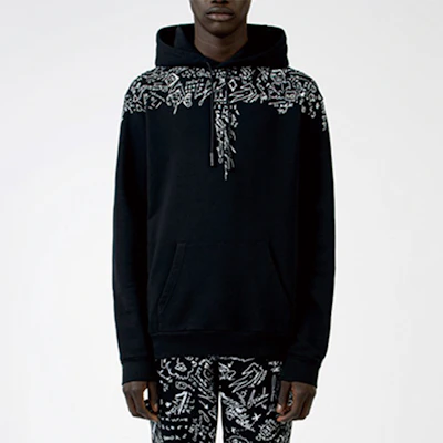 Hoodie Lengan Panjang Hitam Lelaki Marcelo Burlon Wing Letters. CMBB007E20FLE0031001 Shop Hoodie Lengan Panjang Hitam Lelaki Marcelo Burlon Wing Letters. CMBB007E20FLE0031001