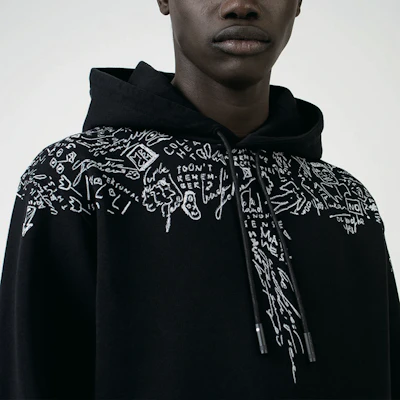 Hoodie Lengan Panjang Hitam Lelaki Marcelo Burlon Wing Letters. CMBB007E20FLE0031001 Purchase Hoodie Lengan Panjang Hitam Lelaki Marcelo Burlon Wing Letters. CMBB007E20FLE0031001