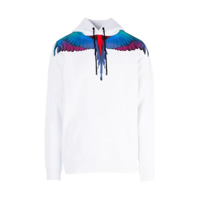 Marcelo Burlon Wing Print Hoodie Jacket Black Blue CMBE001F20FLE0041040