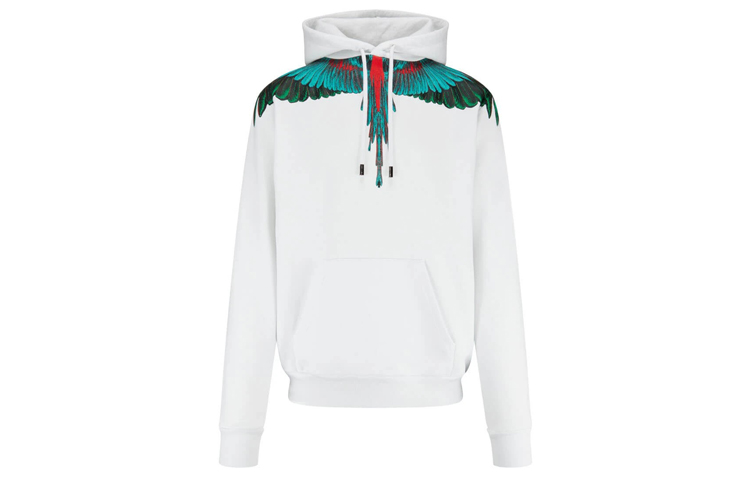 Marcelo Burlon Wing Print Hoodie White CMBB007F23FLE0010130