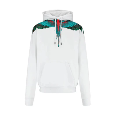 Marcelo Burlon Wing Print Hoodie White CMBB007F23FLE0010130