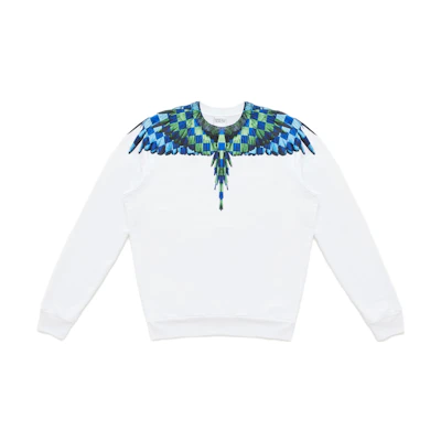 Marcelo Burlon Wings Crew Sweat White Pullover with Wing Print Design CMBA009R196300180120