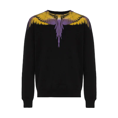 Marcelo Burlon Wings Crewneck Sweatshirt Black Wing Print. CMBA009R196300181060