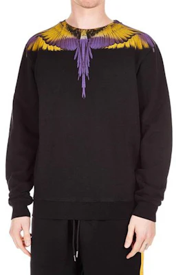 Marcelo Burlon 翅膀印花黑色圆领卫衣 CMBA009R196300181060 Shop Marcelo Burlon 翅膀印花黑色圆领卫衣 CMBA009R196300181060