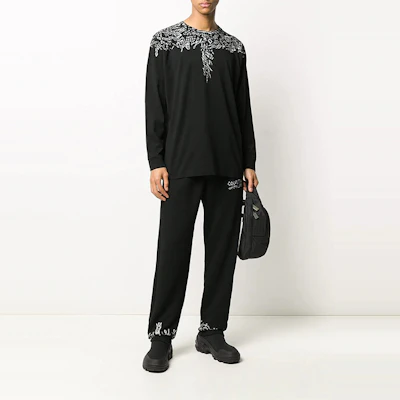 Marcelo Burlon Baju Lengan Panjang Grafik Wings Hitam CMAB007E20JER0031001 Lookbook Marcelo Burlon Baju Lengan Panjang Grafik Wings Hitam CMAB007E20JER0031001