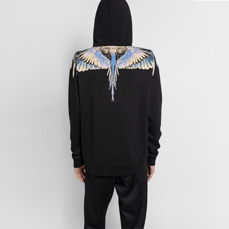 Purchase 马塞洛·伯龙男士黑色翅膀连帽衫 CMBB007E20FLE0011030