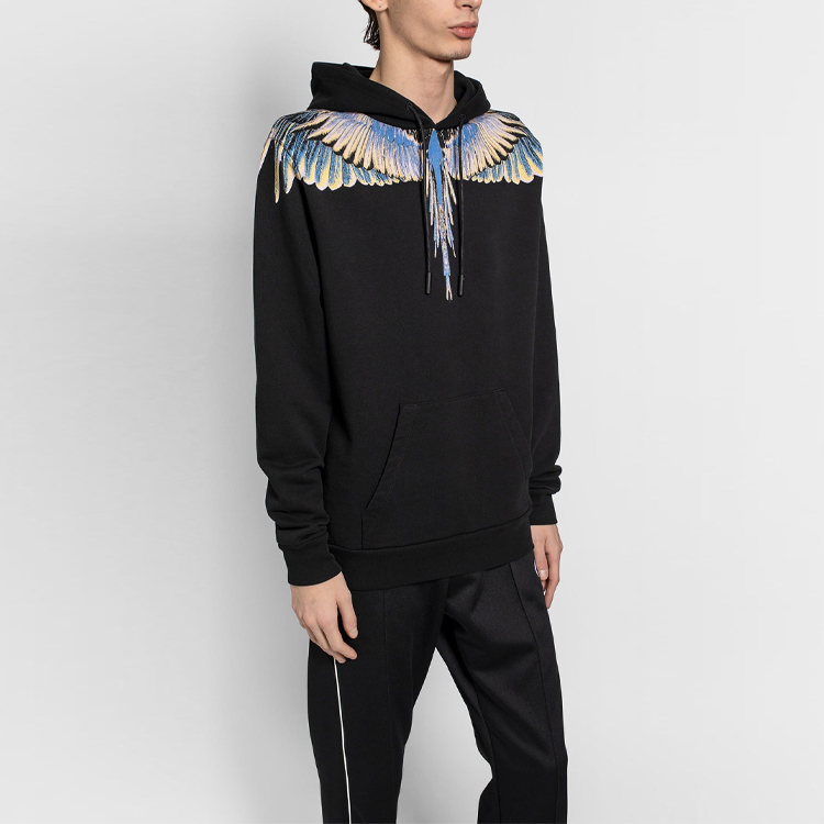 Details for 马塞洛·伯龙男士黑色翅膀连帽衫 CMBB007E20FLE0011030