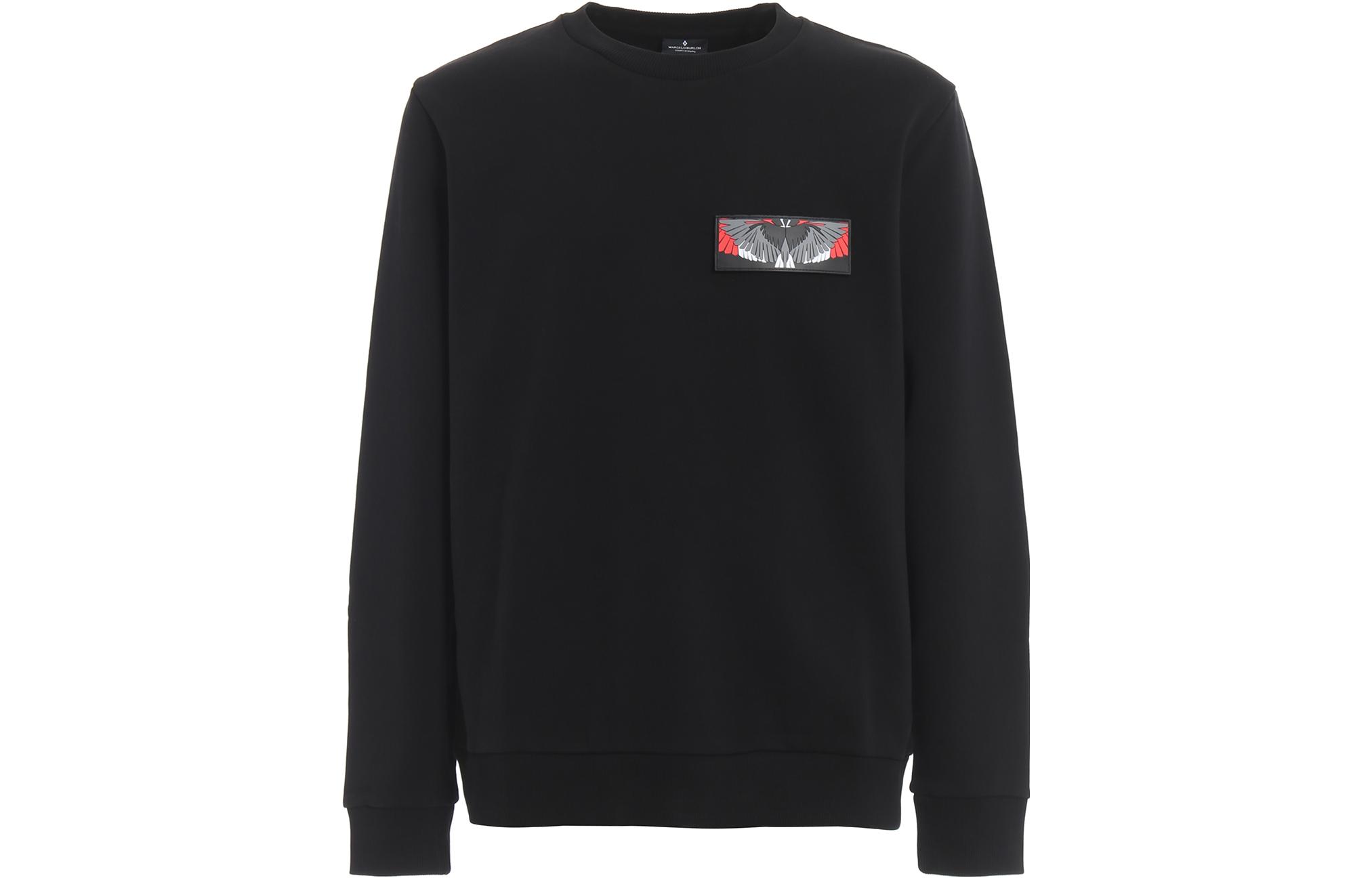 Marcelo Burlon Wings Print Long Sleeve Sweatshirt Black CMAB007E190010031088