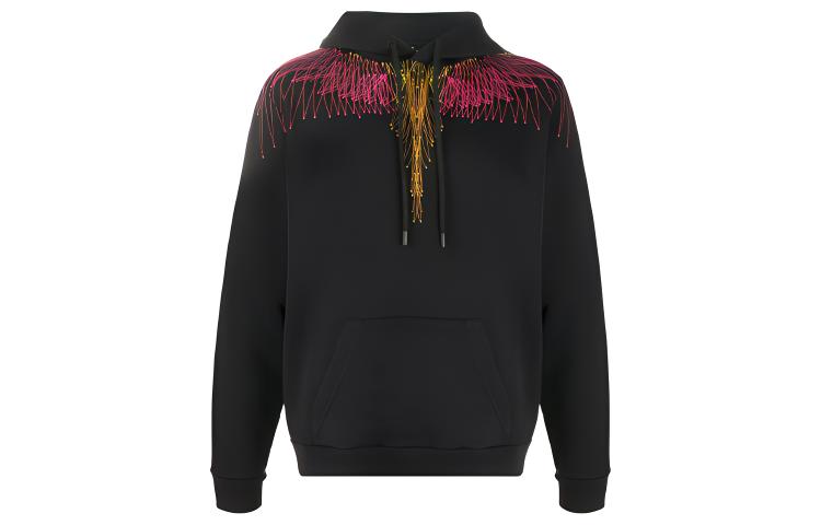 Marcelo Burlon Wings Print Hoodie Black Mens. CMBB007S20FLE0031068