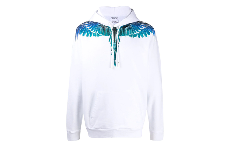 Marcelo Burlon Yellow Graphic Print Cotton Crewneck Sweatshirt for Men CMBA049F22FLE0011610