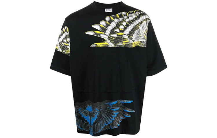Order Marcelo Burlon 翼紋黑色短袖T恤 男裝 翼印花 SS21 系列 CMAA076S21JER0011009