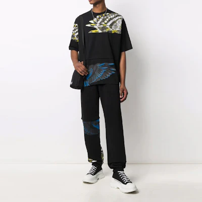 Marcelo Burlon 翼紋黑色短袖T恤 男裝 翼印花 SS21 系列 CMAA076S21JER0011009 Lookbook Marcelo Burlon 翼紋黑色短袖T恤 男裝 翼印花 SS21 系列 CMAA076S21JER0011009