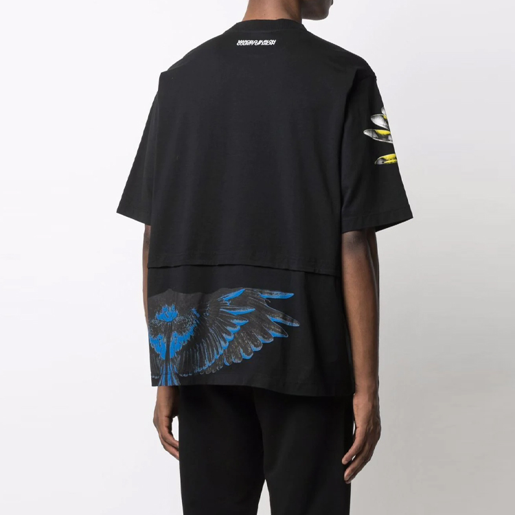 Purchase Marcelo Burlon 翼紋黑色短袖T恤 男裝 翼印花 SS21 系列 CMAA076S21JER0011009