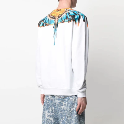Marcelo Burlon Wings SS21 Sweatshirt Putih Crewneck dengan Cetakan Sayap CMBA009S21FLE0010140 Purchase Marcelo Burlon Wings SS21 Sweatshirt Putih Crewneck dengan Cetakan Sayap CMBA009S21FLE0010140