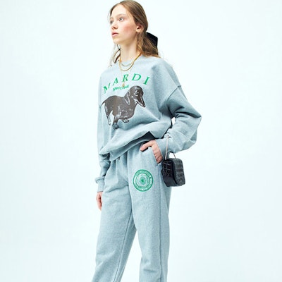 MARDI MERCREDI 臘腸狗卡通圖案男女休閒圓領衛衣 MBB8MSWSR010-1 4