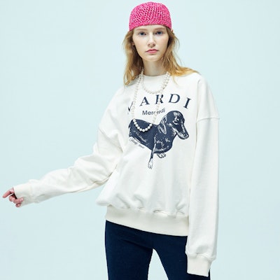 MARDI MERCREDI 臘腸狗卡通圖案男女休閒圓領衛衣 MBB8MSWSR010-1 Sizing MARDI MERCREDI 臘腸狗卡通圖案男女休閒圓領衛衣 MBB8MSWSR010-1