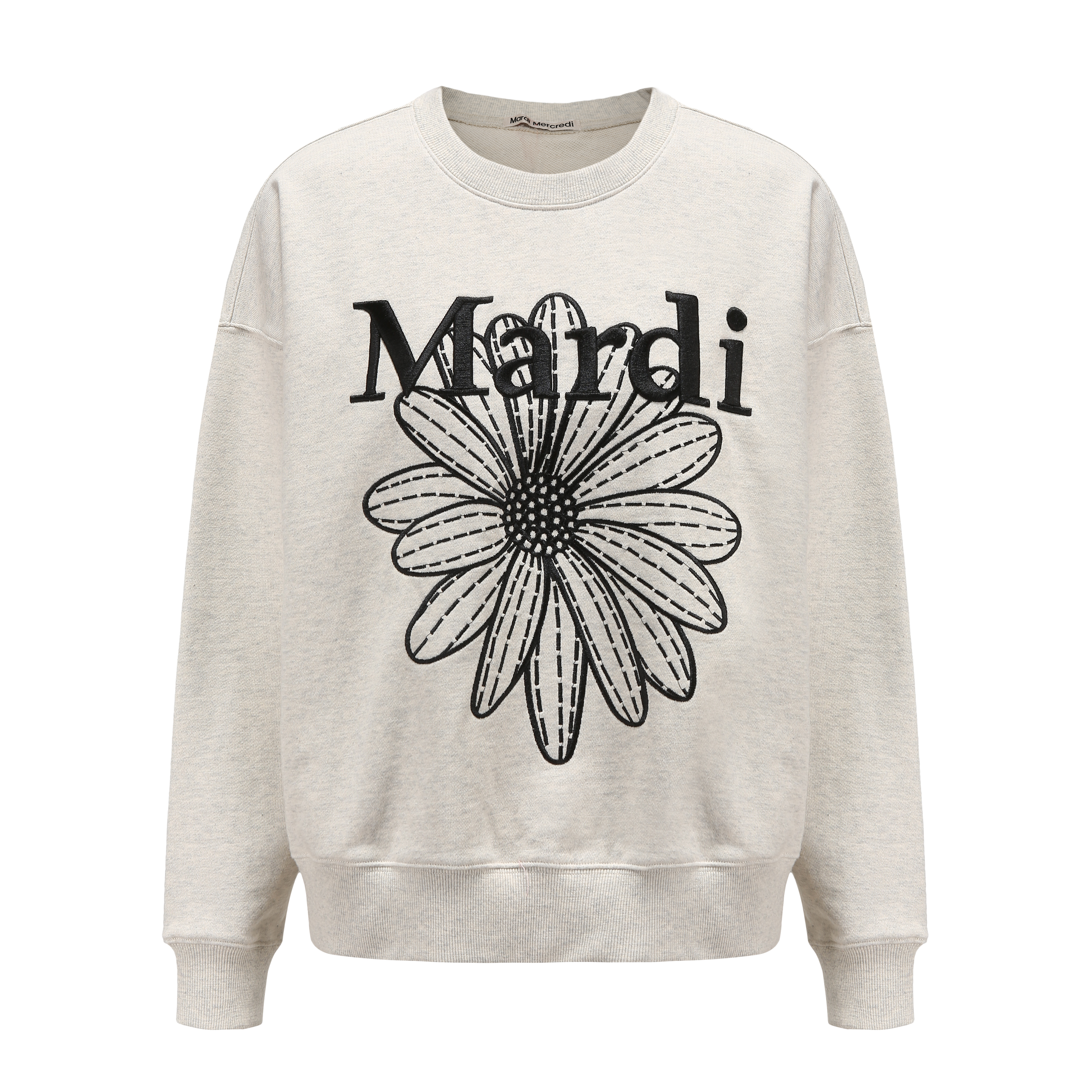 MARDI MERCREDI Daisy Embroidered Relaxed Fit Unisex Crewneck Sweatshirt MBB8MSWSP091
