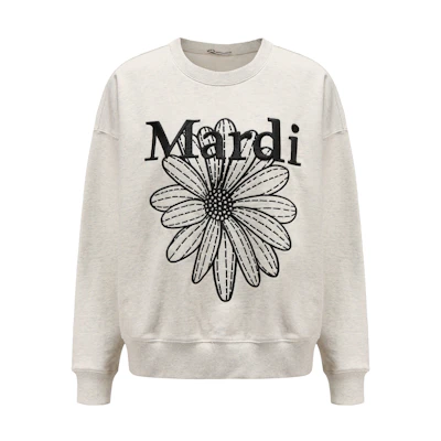 MARDI MERCREDI Daisy Embroidered Relaxed Fit Unisex Crewneck Sweatshirt MBB8MSWSP091
