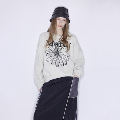 마르디 메크르디 데이지 자수 루즈핏 유니섹스 크루넥 스웨트셔츠 MBB8MSWSP091 6