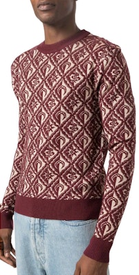 Marine Serre Merah Cetakan Penuh Slim Fit Sweater Lengan Panjang MST006CKNI0034BG20 Details for Marine Serre Merah Cetakan Penuh Slim Fit Sweater Lengan Panjang MST006CKNI0034BG20