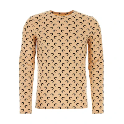 Marine Serre All-Over Print Long-Sleeve Crewneck T-Shirt Khaki Men. MTO116ACJER0001-TA10