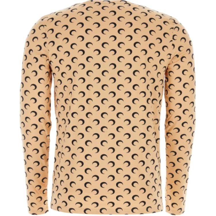 Lookbook Marine Serre 全印花長袖圓領T恤卡其色 男款 MTO116ACJER0001-TA10