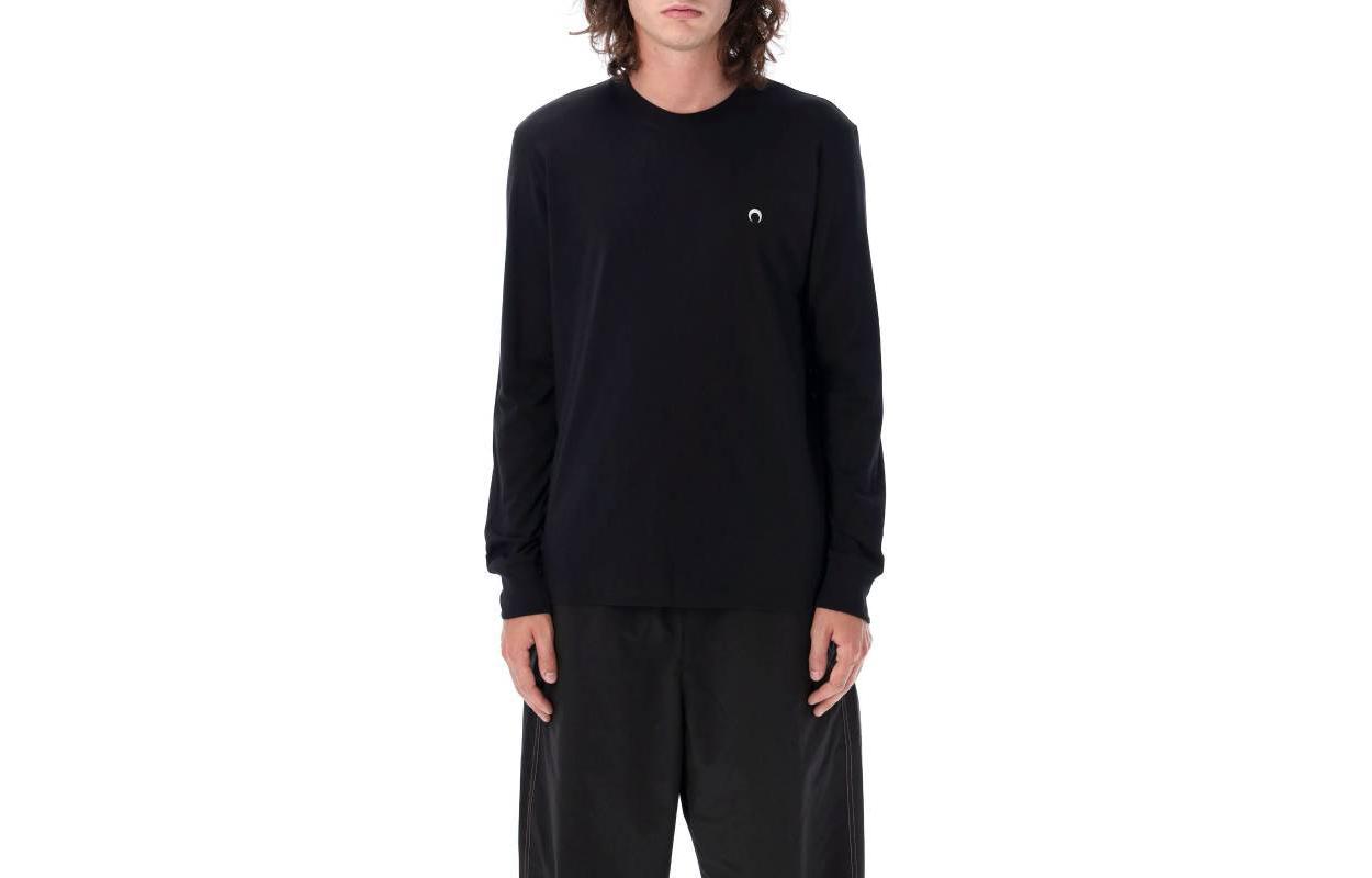Marine Serre Black Crewneck Long Sleeve Sweatshirt T281SS23M00