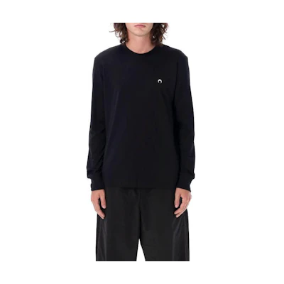 Marine Serre Black Crewneck Long Sleeve Sweatshirt T281SS23M00