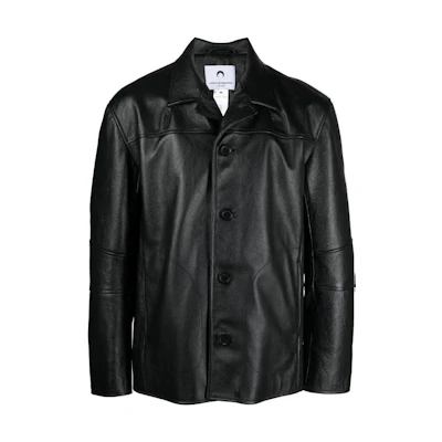 Marine Serre Black Moon Jacquard Single-Breasted Long-Sleeve Jacket Black Men MJA045CWOV0024BK99
