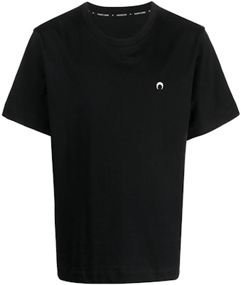 Marine Serre Logo Hitam Kemeja-T Lengan Pendek Crewneck. MTO066BK99 Buy Marine Serre Logo Hitam Kemeja-T Lengan Pendek Crewneck. MTO066BK99