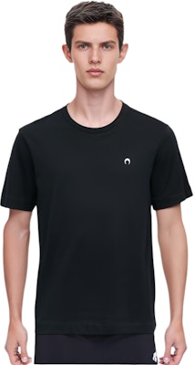 Marine Serre Logo Hitam Kemeja-T Lengan Pendek Crewneck. MTO066BK99 Details for Marine Serre Logo Hitam Kemeja-T Lengan Pendek Crewneck. MTO066BK99