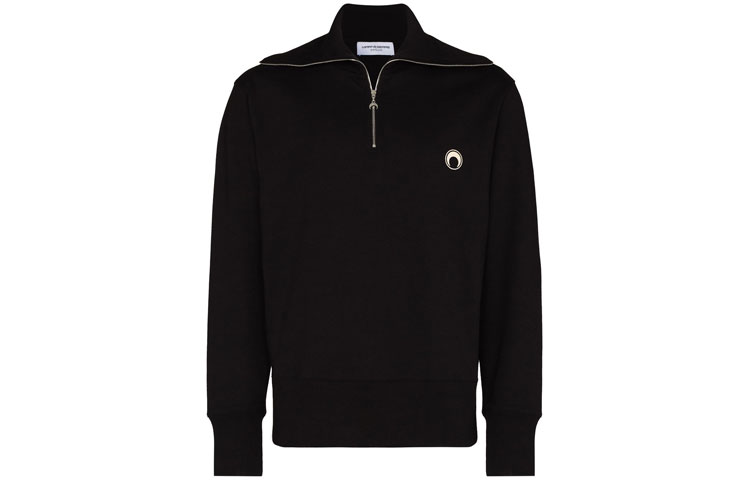 Marine Serre Black Oversized Pullover Fleece Sweatshirt T134FW21M001