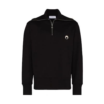 Marine Serre Black Oversized Pullover Fleece Sweatshirt T134FW21M001