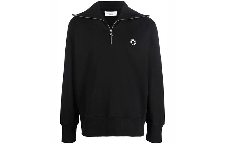 Marine Serre Black Oversized Pullover Fleece Sweatshirt T134FW21M001