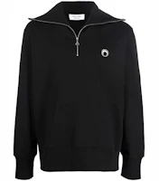 Marine Serre Black Oversized Pullover Fleece Sweatshirt T134FW21M001 Marine Serre Black Oversized Pullover Fleece Sweatshirt T134FW21M001