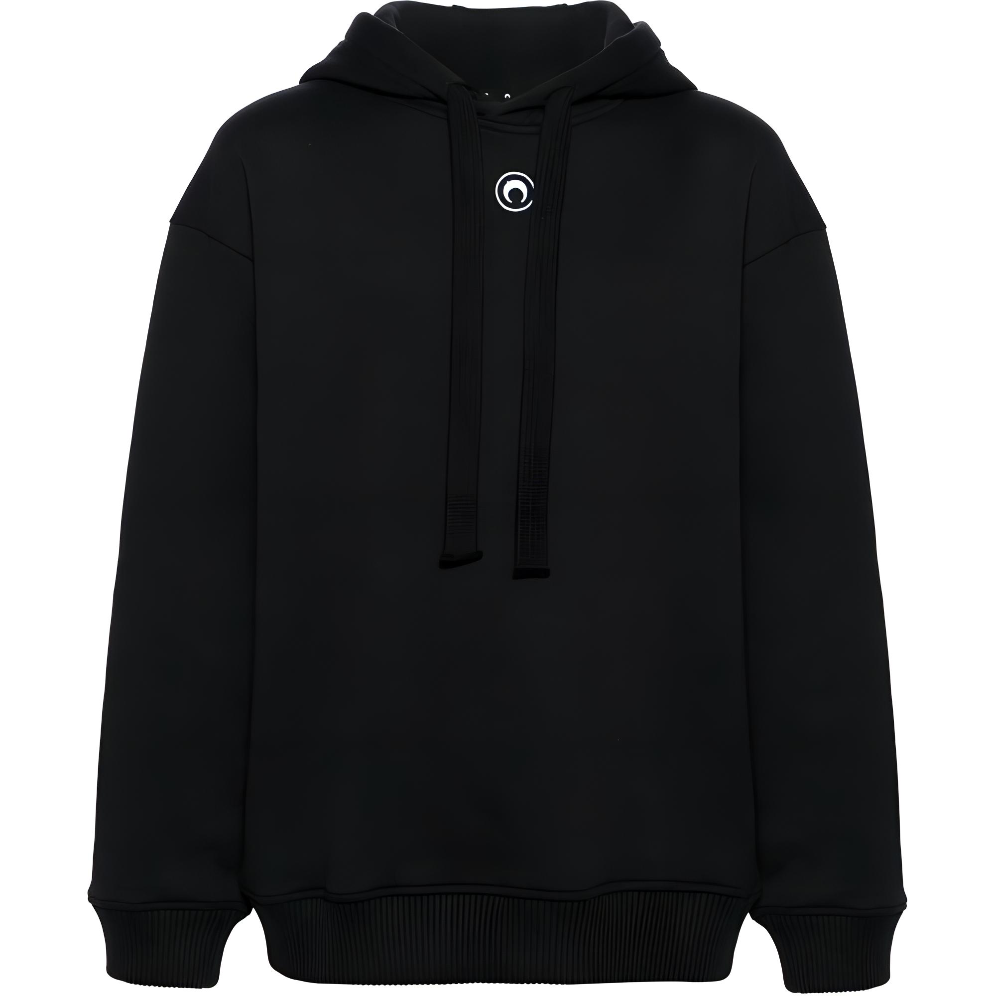 Marine Serre Black Printed Hoodie Relaxed Fit UST015CJER0013BK99