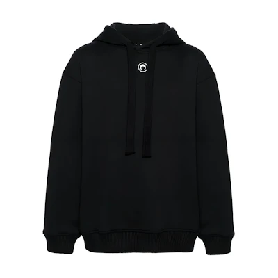Marine Serre Black Printed Hoodie Relaxed Fit UST015CJER0013BK99
