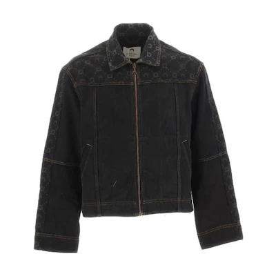 Marine Serre Black Solid Color Single-Breasted Long Sleeve Jacket MJA023CLEA0004BK99
