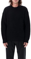 Marine Serre Black Solid Color Crewneck Loose Sweater AMST012CKNI0036-BK99 Marine Serre Black Solid Color Crewneck Loose Sweater AMST012CKNI0036-BK99